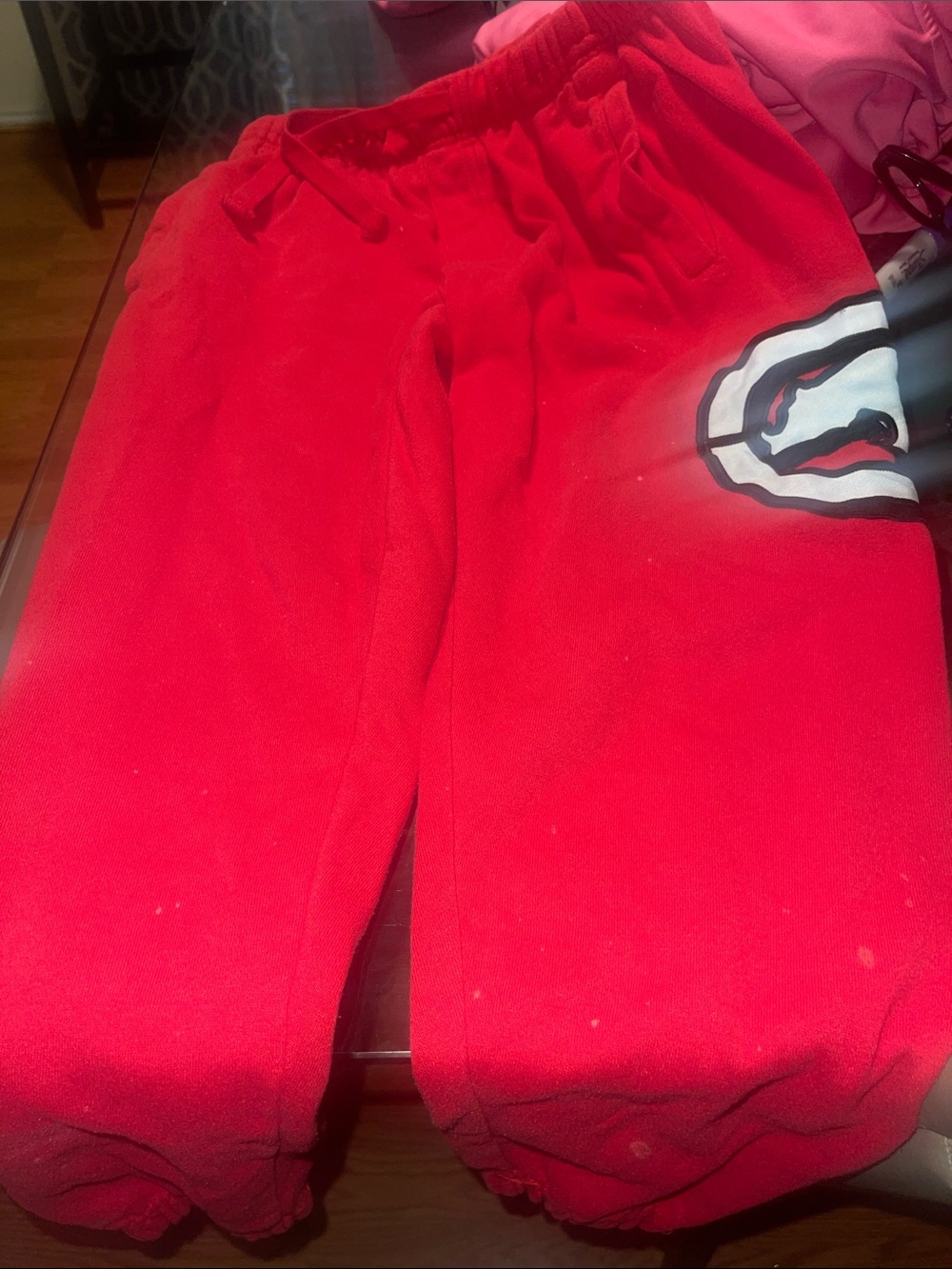 Ecko Unlimited Red Fleece Joggers with Side Logo